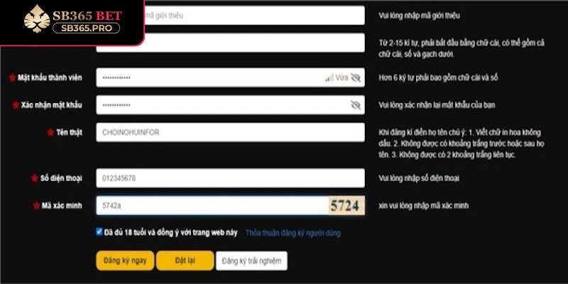 Tạo tài khoản trên website